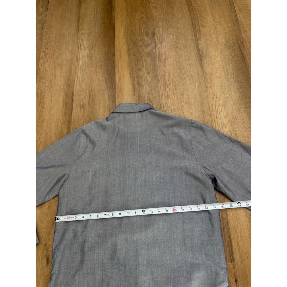 Pendleton Grey 100% Silk Button Down Long Sleeve Shirt Blouse 12 preppy career - Picture 5 of 6